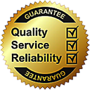 Seal of Guarantee Quality Service for Supply Install Spare Parts Repairs